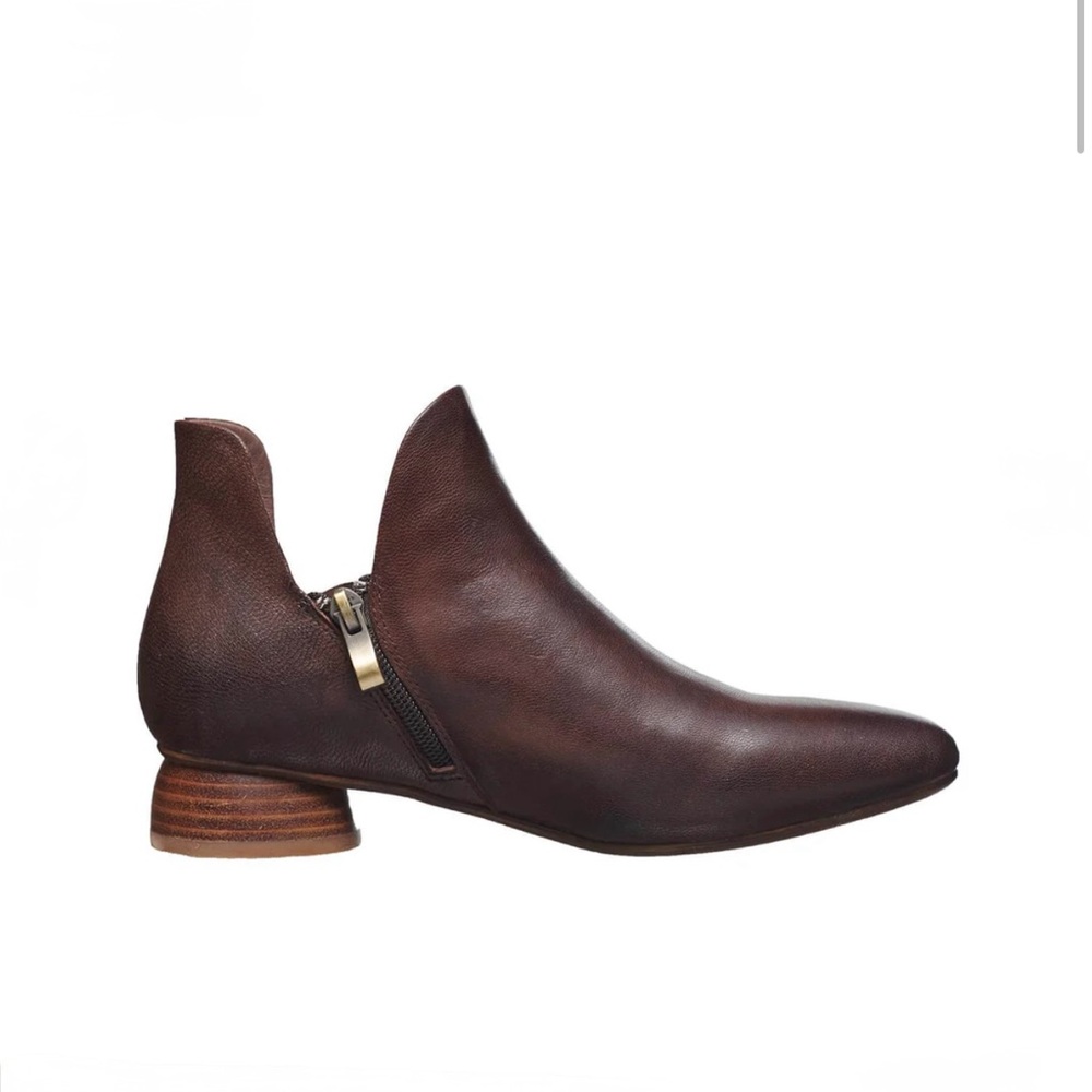Antelope 252 Rey Booties Coffee Brown Leather Zip
